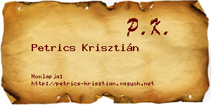 Petrics Krisztián névjegykártya
