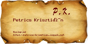 Petrics Krisztián névjegykártya